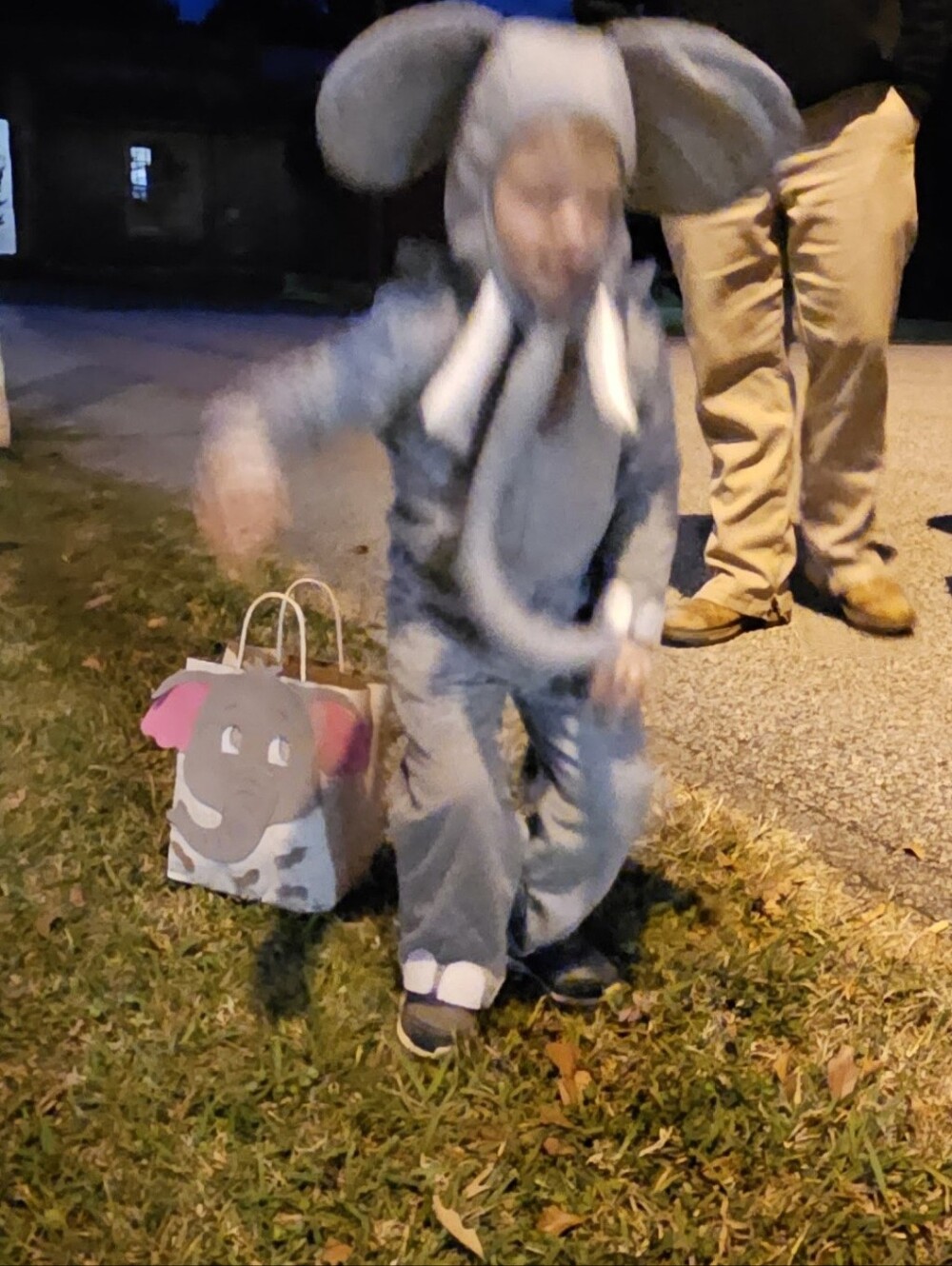 Children's Grey Elephant Costume Hoodie Jumpsuit